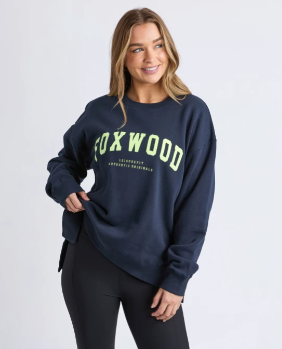Foxwood Interval Crew - Navy / Neon Yellow