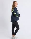 Foxwood Interval Crew - Navy / Neon Yellow