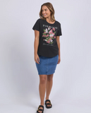 Foxwood Flowers Tee - Washed Black