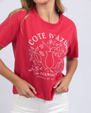 Foxwood Cote D'azur Tee - Crimson