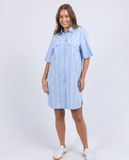 Foxwood Holiday Shirt Dress - Blue/ White Stripe