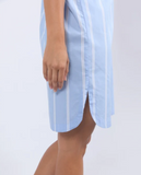 Foxwood Holiday Shirt Dress - Blue/ White Stripe