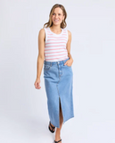 Foxwood Iris Stripe Tank - White/ Rose Stripe