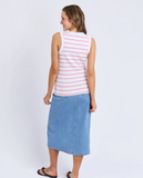 Foxwood Iris Stripe Tank - White/ Rose Stripe