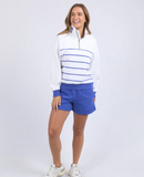 Foxwood College Stripe Zip Crew - What & Blue