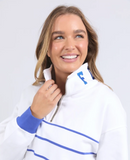 Foxwood College Stripe Zip Crew - What & Blue