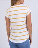 Manly Stripe Tee - White/ Mineral Yellow