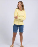 Foxwood Jayne Stripe Throw on Top - Lemon