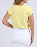 Foxwood Signature Contrast Tee - Lemon