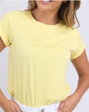Foxwood Signature Contrast Tee - Lemon