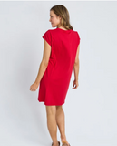 Foxwood Signature Embroidery Tee Dress - Crimson