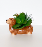 Cute Dachshund Planter Brown 20cm