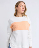 Foxwood Simplified Tonal Crew - Vintage White/ Peach