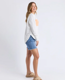 Foxwood Simplified Tonal Crew - Vintage White/ Peach