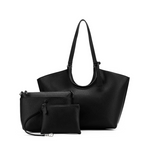 Black Caviar Design Cielo 3 Piece Handbag Tote - Black