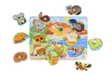 2 IN 1 Aussie Animals and Their Babies Peg Puzzle