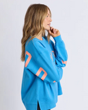 Foxwood Interval Crew - Bright Blue W Orange