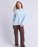 Foxwood Flint Knit Crew - Ice blue