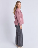Foxwood Effortless Contrast Crew - Dusty Rose