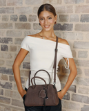 Black Caviar Designs Lucinda Handbag Tote - Croc Coffee