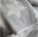 Baby Knitted Blanket - Stars Grey