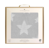 Baby Knitted Blanket - Stars Grey