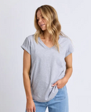Foxwood Vee Tee - Marle Grey