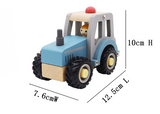 Wooden Vehicle - Tractor Red Calm & Breezy Blue Wheels