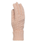 Cable Knit Gloves - Peach Pink
