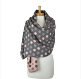 Reversible Multi Polka Dots Scarf - Pink