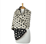 Reversible Multi Polka Dots Scarf - Black