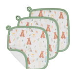 All4Ella Wash Cloths 3pk - Forest Friends
