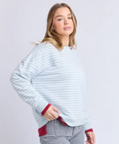 Foxwood Original Stripe Crew - Ice Blue / White