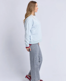 Foxwood Original Stripe Crew - Ice Blue / White
