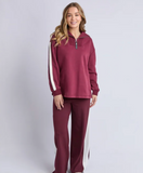 Foxwood Knit Collar Crew - Port