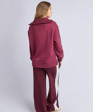 Foxwood Knit Collar Crew - Port