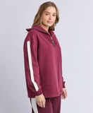 Foxwood Knit Collar Crew - Port