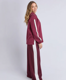 Foxwood Knit Collar Crew - Port
