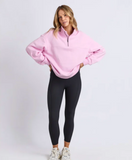 Foxwood College Contrast Zip Crew - Pink / Port