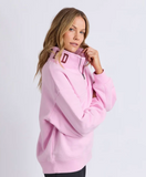 Foxwood College Contrast Zip Crew - Pink / Port