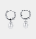 Zafino - Tessa Pearl Hoop Silver