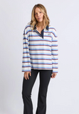 Foxwood Cindy Stripe Ruby Top - White Multi Stripe