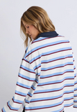 Foxwood Cindy Stripe Ruby Top - White Multi Stripe