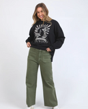 Foxwood Sarah Wide Leg Jean - Washed Green