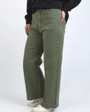 Foxwood Sarah Wide Leg Jean - Washed Green