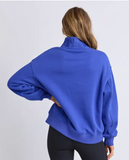 Foxwood College Contrast Zip Crew - Dazzling Blue