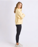 Foxwood College Contrast Zip Crew - Lemon