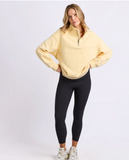 Foxwood College Contrast Zip Crew - Lemon