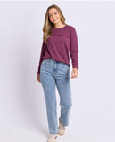Foxwood Signature Long Sleeve Tee - Plum