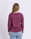Foxwood Signature Long Sleeve Tee - Plum